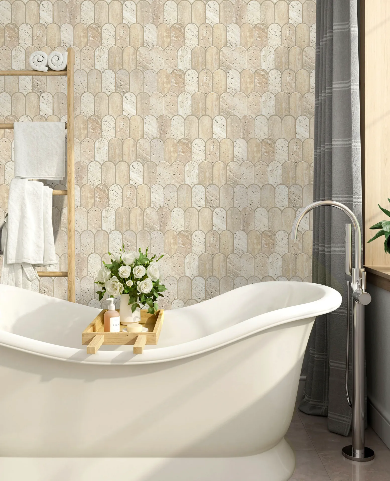 Travertine Beige Feather 