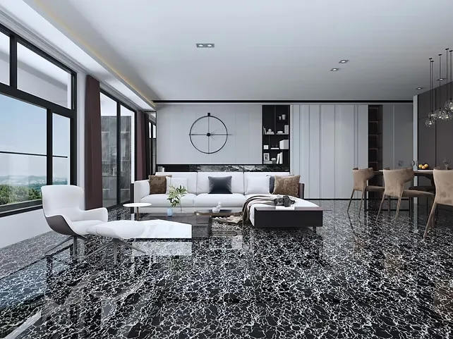 [6YL6611-1] Black Web 600x600 Gloss