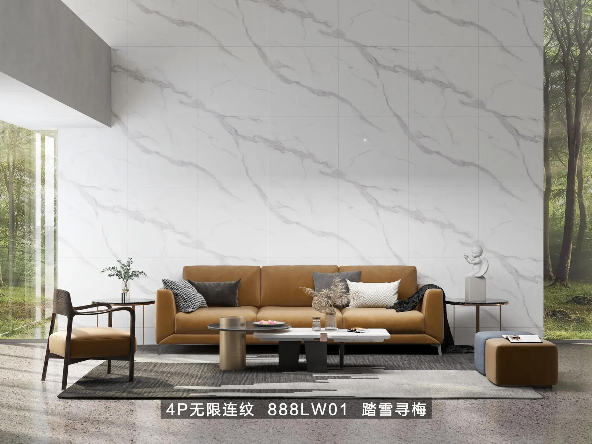 [888LW01] Elegant Carrara 800x800 Gloss