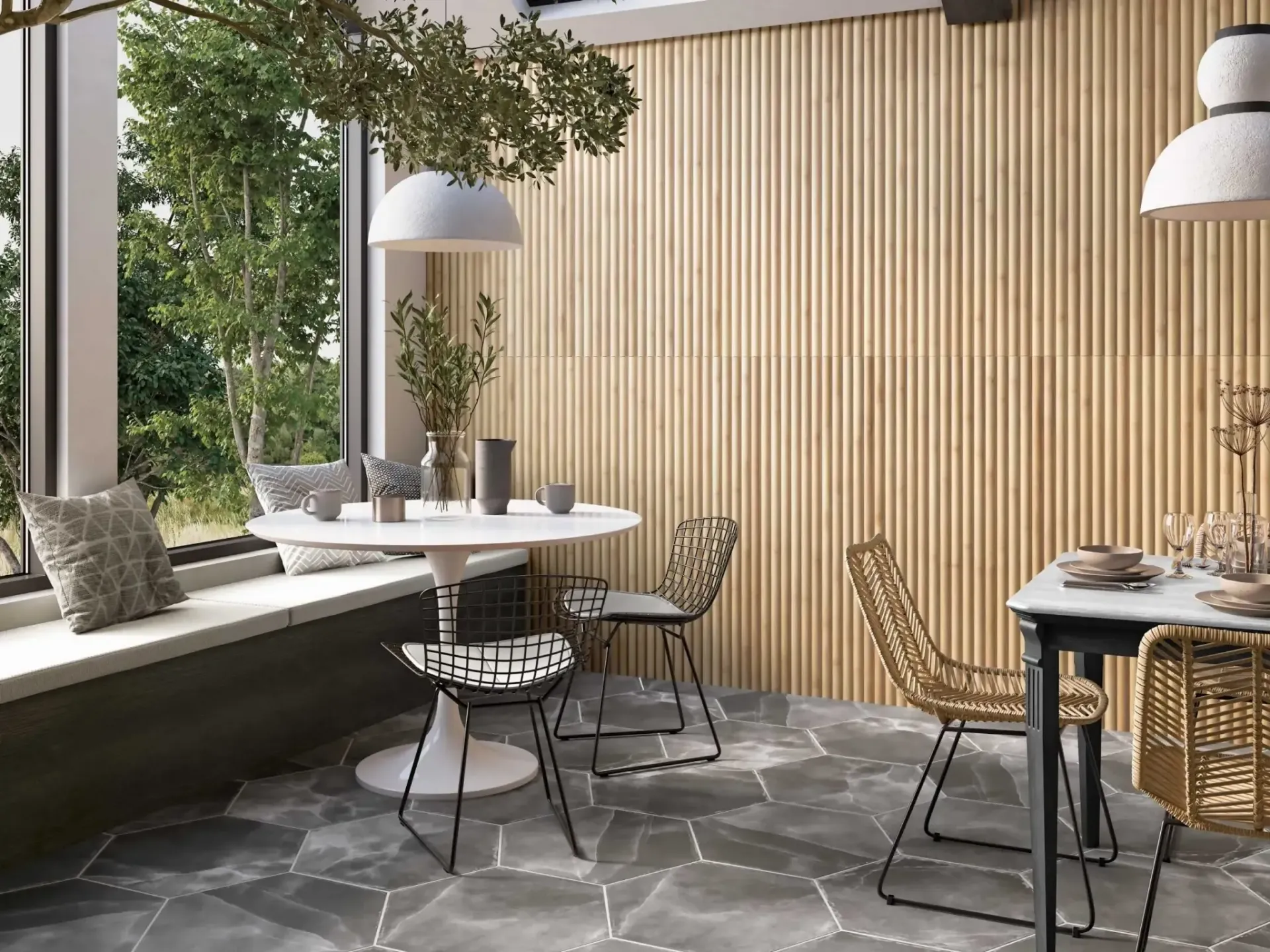 Fluted Bamboo Natural 40x120