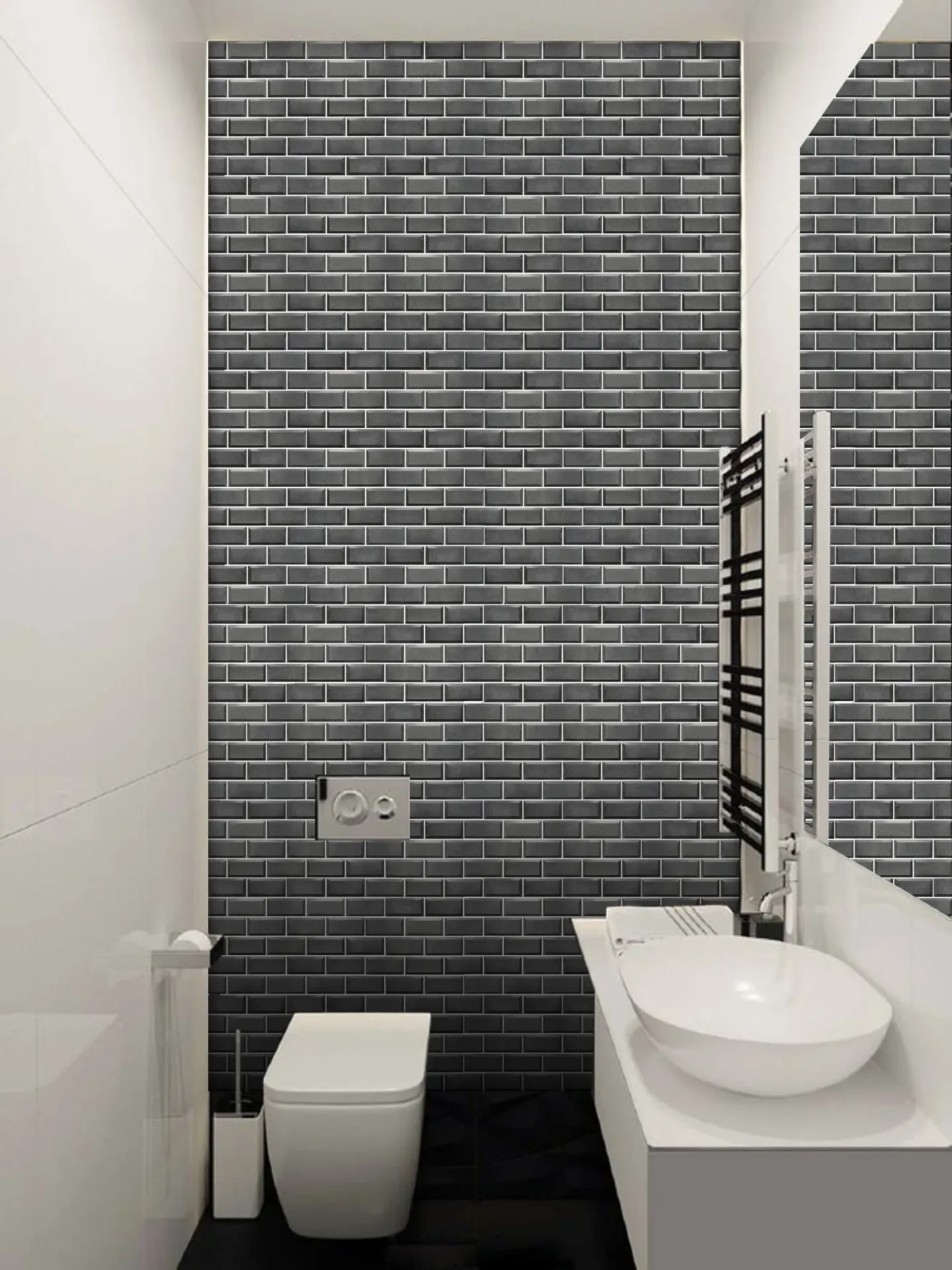 [LAD5006 (Grey Colour)] Basaltina Brick Mosaic