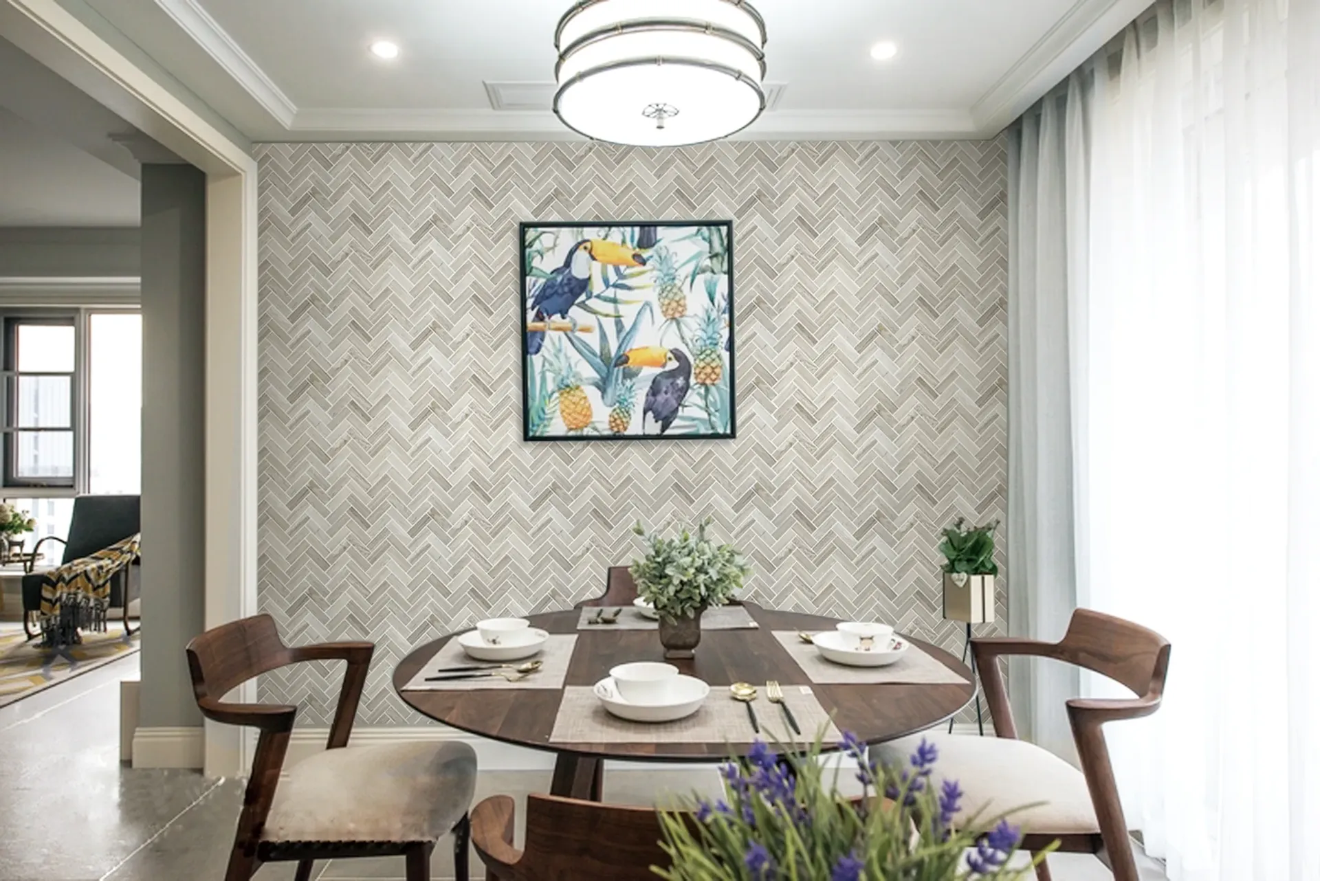 Teakwood H/Bone Mosaic