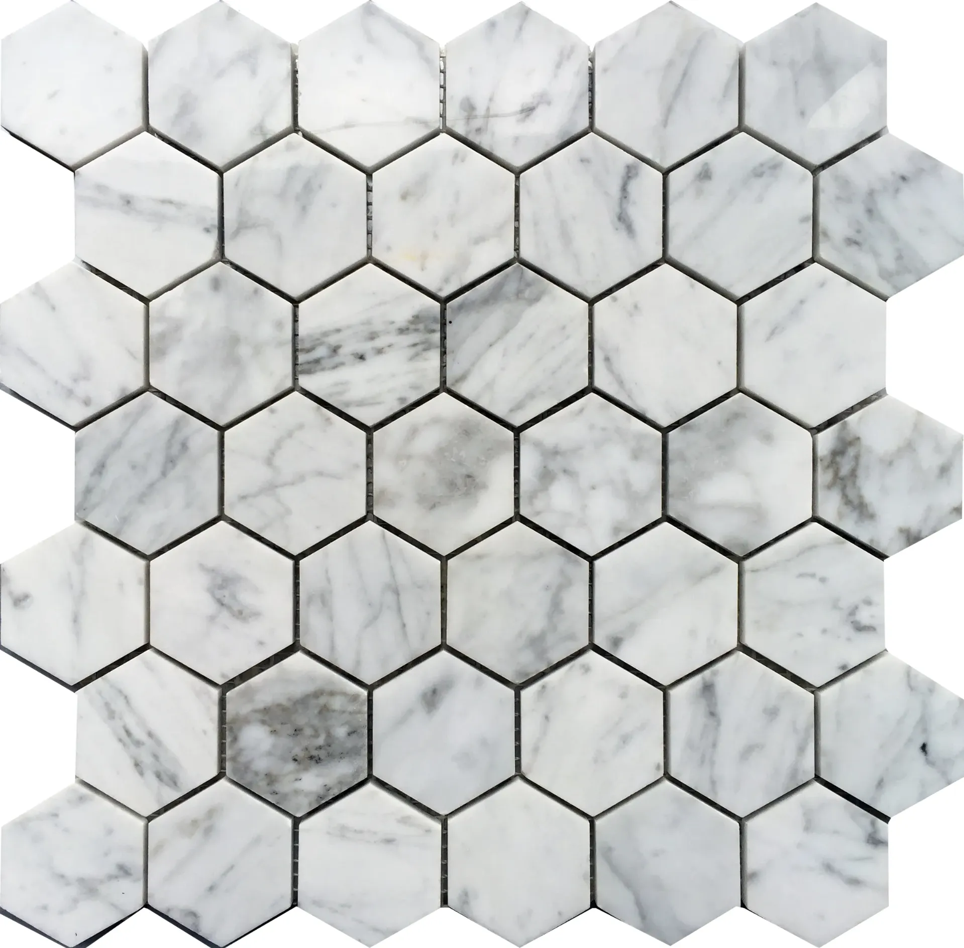 Carrara Hex 50 Mosaic
