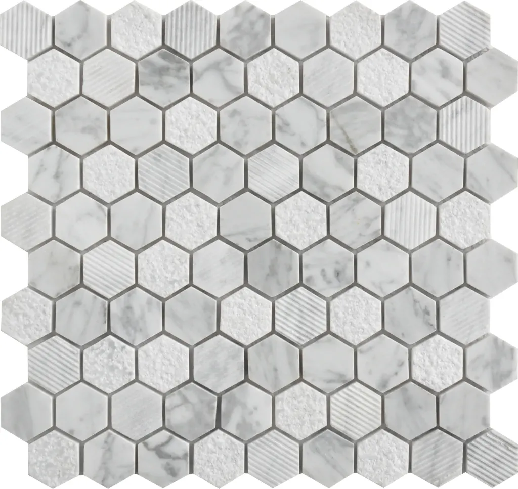 [LAY089] Carrara Hex 25 Mosaic