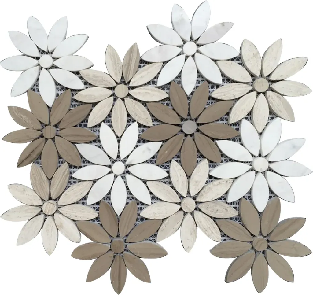 Athens Teak Daisy Mosaic