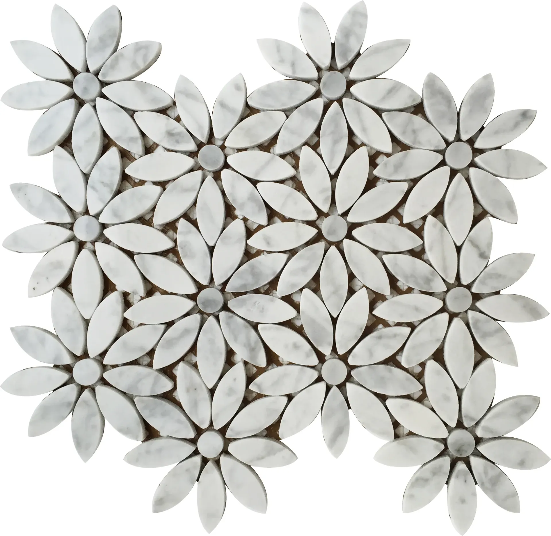 Carrara White Daisy Mosaic