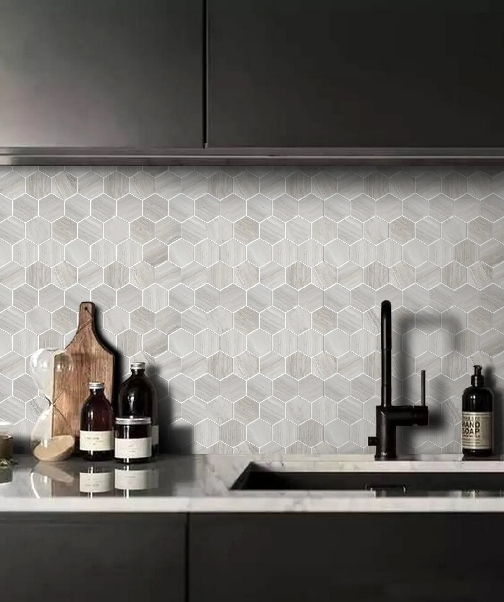 [LAY3001] Teakwood Hex Mosaic