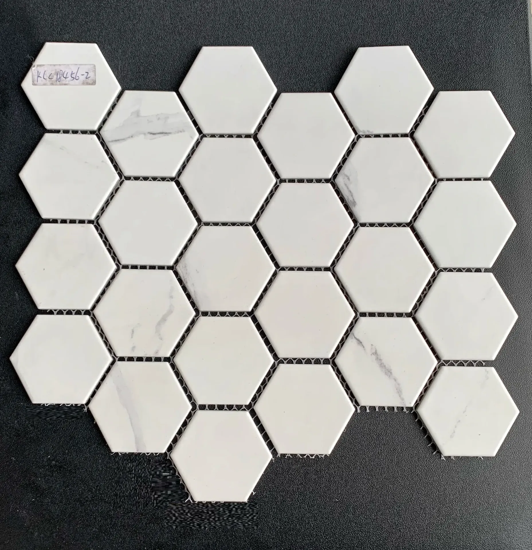 [SDFN6631L Hex Mosaic] Calacatta Lappato Mosaic