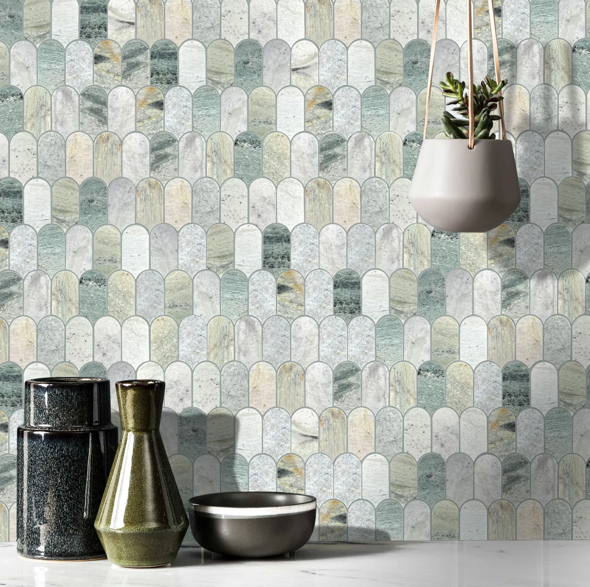 [TER-MIN-G12] Ming Green Polish Feather