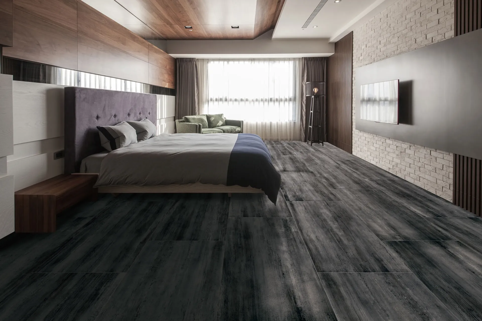 [YI459M2046] Destressed Charcoal 450x900 Matt