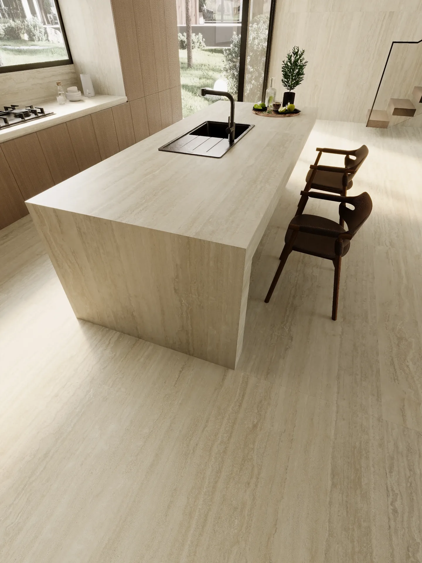 Matera Vein Cut Travertine 60x60 Crema