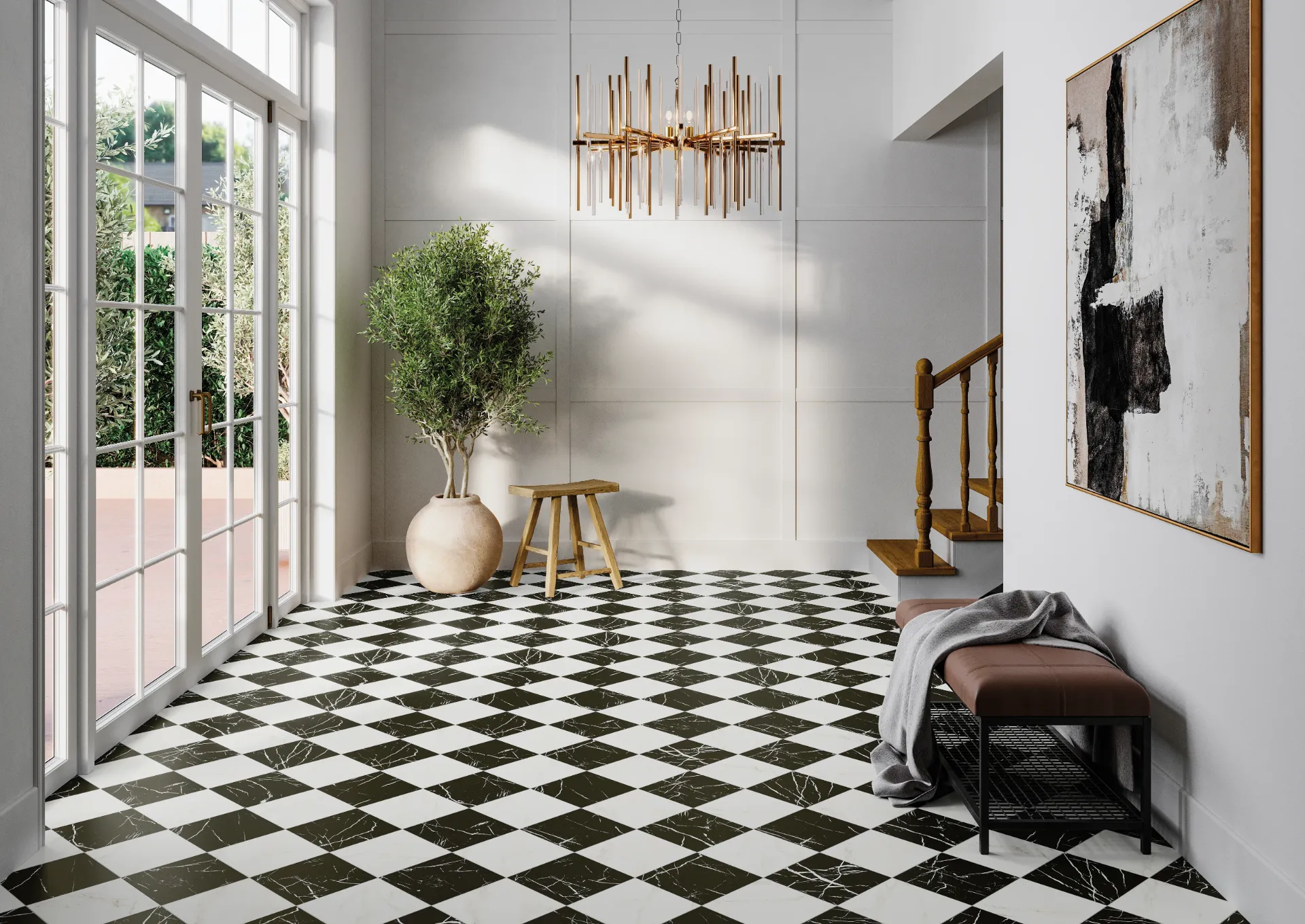 Chess Marquina 44x44 Satin
