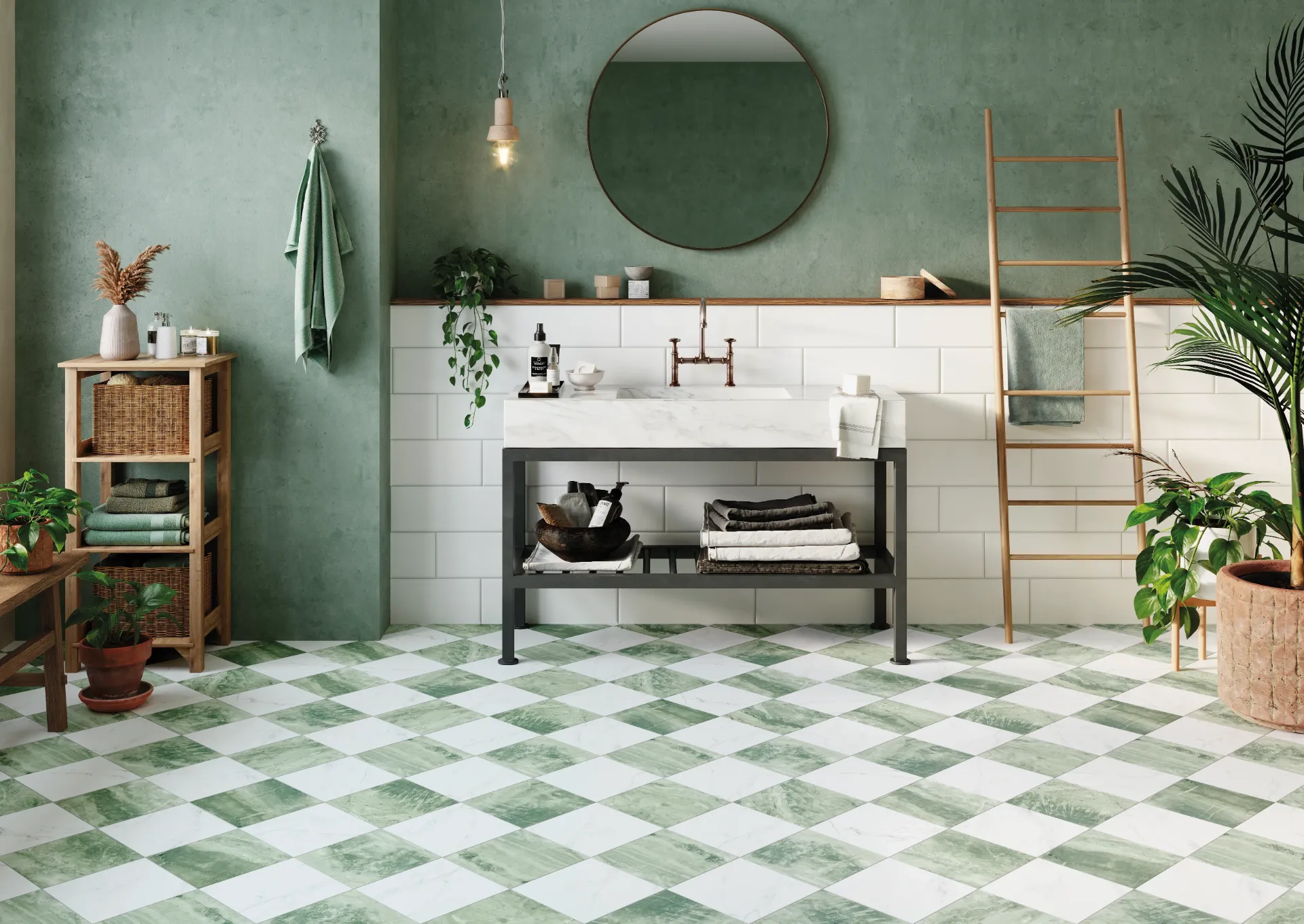 SAMPLE Chess Jungle Green 44x44 Satin