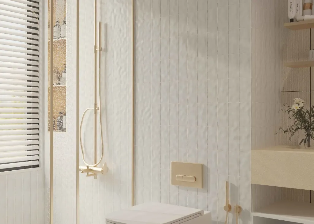 Drift Wave Edge Gradient White Gloss Bloc 75x150